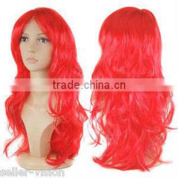 Women's Sexy Long wig Curly wig RED