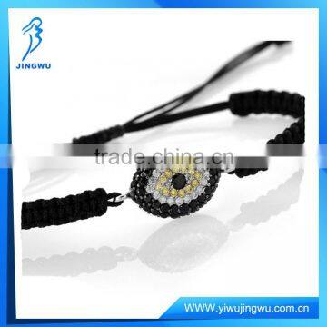 Black Rope With Diamond Evil Eye 925 Silver Bracelet Design