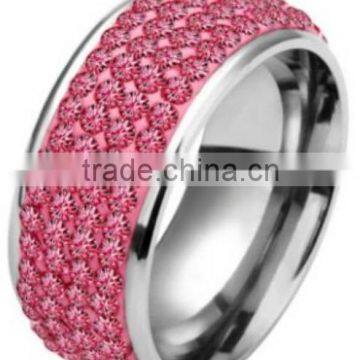 Fashion designers collection diamond wedding crystal stainless steel ring