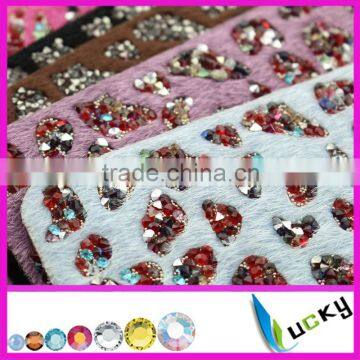 Wholesale phone case with crystal rhinestones beads and animal fur