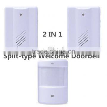 2 in 1Wireless Welcome Doorbell Split-type Greeting Doorbell Infrared sensor Doorbell