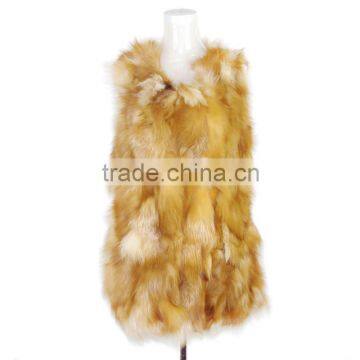 High quality silver fox fur long vest women long fur vest KZ14088