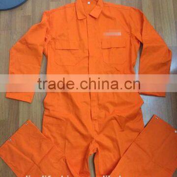 customized orange 100% cotton flame retardant FR coverall