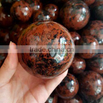 Natural Red Obsidian Ball Healing Obsidian Crystal Globe Centerpiece