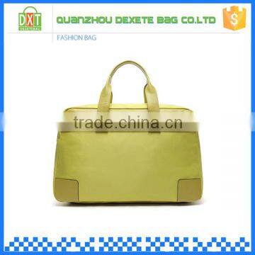 Luxury design women tote yellow waterproof travel bag leather