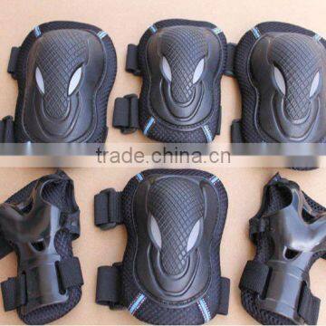 Different size skate board knee and elbow pads