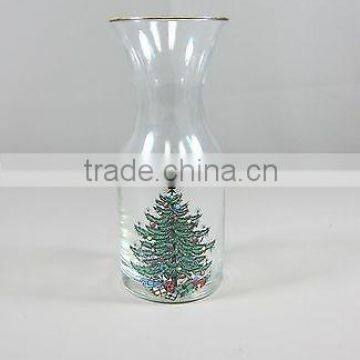 Glassware christmas tree 1 liter wine carafe in glass