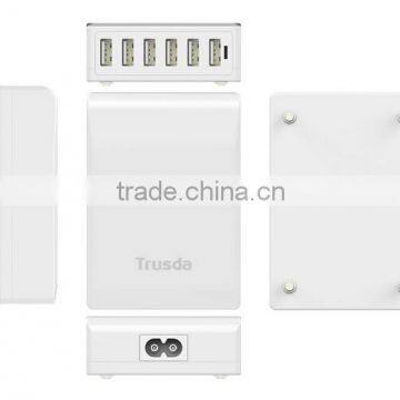 Portable Universal Multi Travel Power Adapter 6 Port USB Charger For Samsung Mobile Phone Tablet Pc