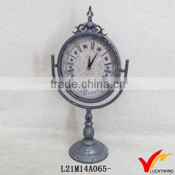 rotate metal glass decorative unique antique craft table clock