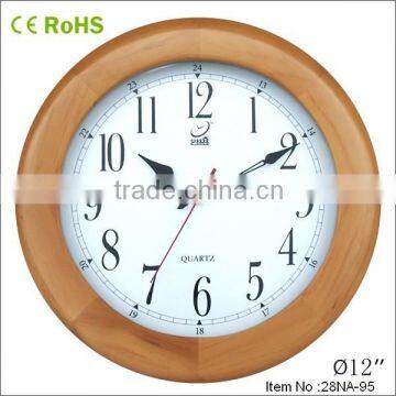 12inch Cheap Clock Round Wooden Wall Clock Promotional Items 12W28LR photo-2