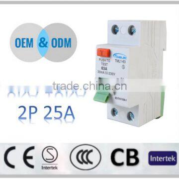HIGHLY QUALITY RESIDUAL CURRENT CIRCUIT BREAKER 1P+N 25A FACTORY PRICE