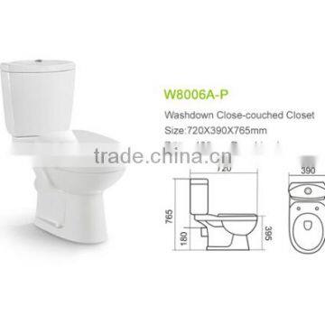 ceramic Washdown closet with bidet design two piece sanitary ware