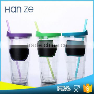 The most fashionable square water bottle plastic with straw