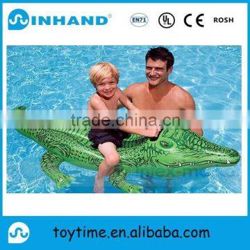 hot sale towable pvc inflatable animal rider float beach water toys, swimming crocodile rider, inflatable float lounger