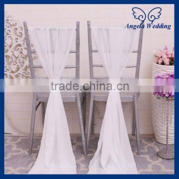 SH004C cheap elegant fancy wedding ivory chiffon chair sash with buckle