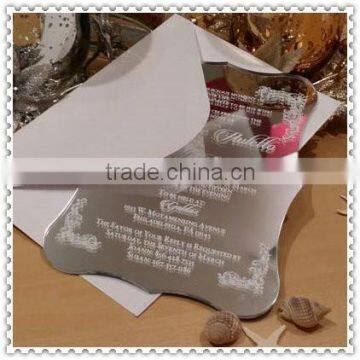 Silvery Ace Mirror Acrylic Invitation For Wedding Decorative Cards