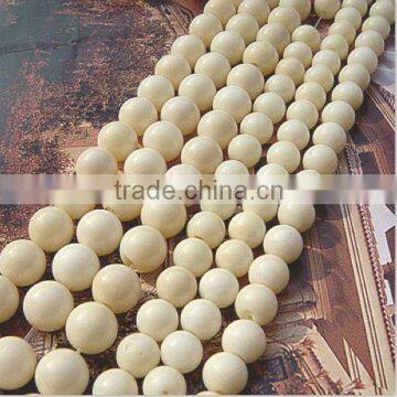 6mm natural oil dyed white coral loose beads