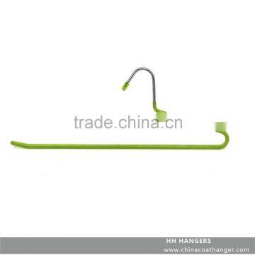 The HEAD metal clothes hanger no-slip bar for pant hangers and with green rubber paint
