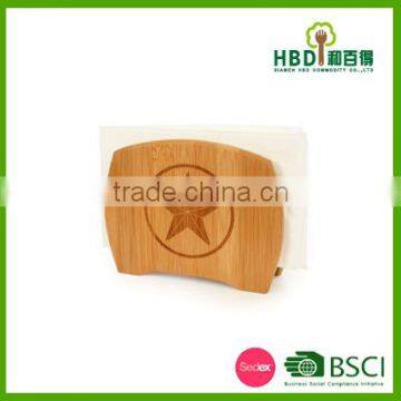 2016 amazon best selling premium high quality wood bamboo napkin holder