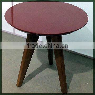 Modern high gloss mdf Colourful Side Table coffee table with beech legs