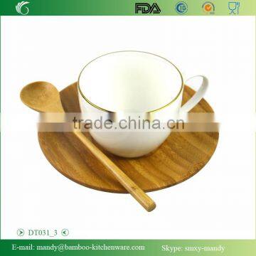 Bamboo Plate and Spoon With Stainless Steel Utensil Rack, Stainless Steel Kitchenwares photo-4