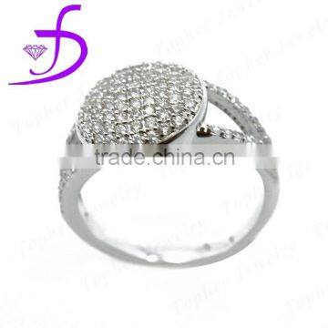 Bulk sale 925 sterling silver AAA zricon women elegant ring rhodium plated