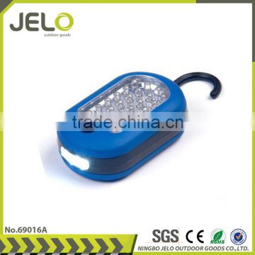 Ningbo JELO Hot Sales Promotion Super Bright 24+3LED 2 in 1 Work Light 27LED Outdoor Lamp With Hook Magnet