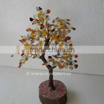 Seven Chakra 150 Chips Wooden Base Gemstone Tree