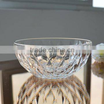Diamond clear high quality salad glass bowl for gifts offerd by Bengbu Cattelan Glassware