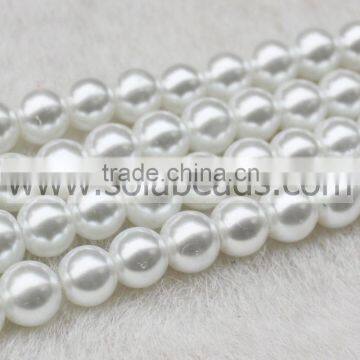 Beautiful 10MM White Color Pearl Round Beads Necklace Parts