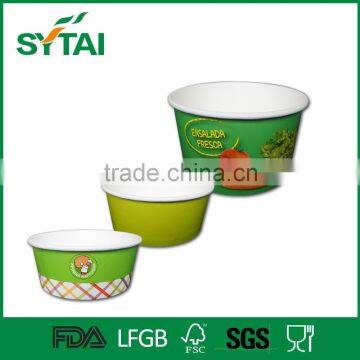 disposable large paper salad contianer bowl with lid