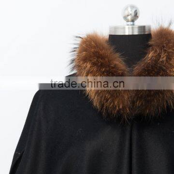 2015 New Arrival Cashmere Cape With Fur Trim for Child CC57 photo-5
