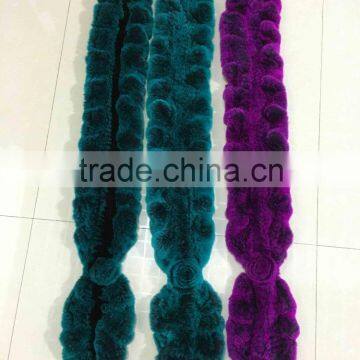Hot Selling Lastest Design Fur Scarf Shawl / Rex Rabbit Fur Scarf From China