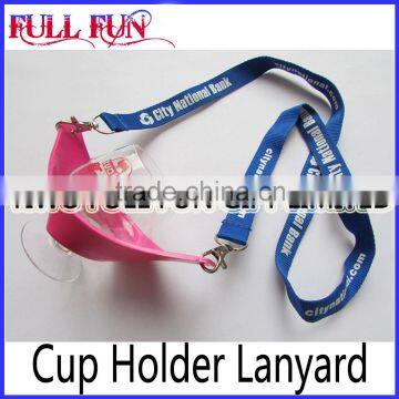 2016 China cheap price custom polyester cup holder lanyard with free sample