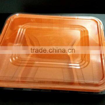 High quality disposable take-away food container with lid 4 compartment