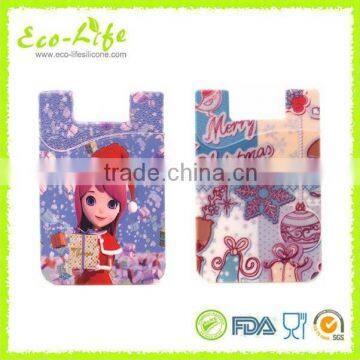 Christmas Printing 3M adhesive stickers mobile phone silicone case wallet, card holder