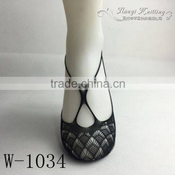 Good quality ladies anti-slip patterned fishnet invisible socks