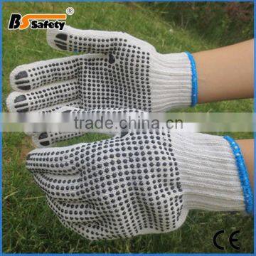BSSAFETY Factory Price 2016 Wholesale Cheap Work Pvc Dotted Cotton Hand Gloves photo-4