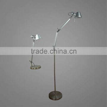 Adjustable Height And Angle Satin Nickel Plated Metal Table Lamp And Floor Lamp Vintage Style Lamps