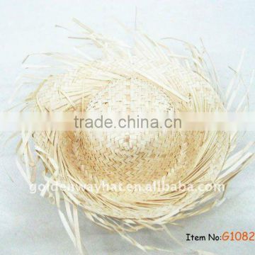 Various frayed edge beach straw hat cheap