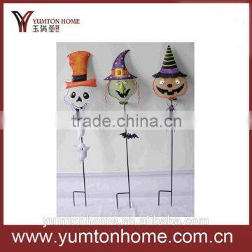 Pumpkin faces Metal Garden Stake for Halloween