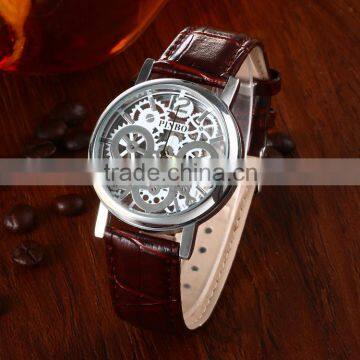 classic electric gift leather band quartz watches for men