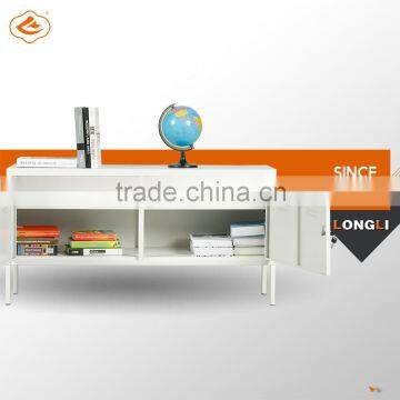 Home Furniture Steel Double Door Living Room TV Cabinet in White photo-6