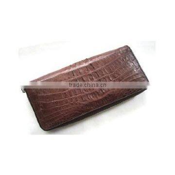Crocodile Leather One-zip Wallet