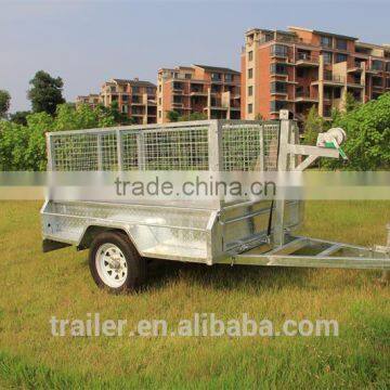 6x4ft Hot Dipped Galvanized Fully Weld Single Axle Trailer With Steel Cage Used For Farm