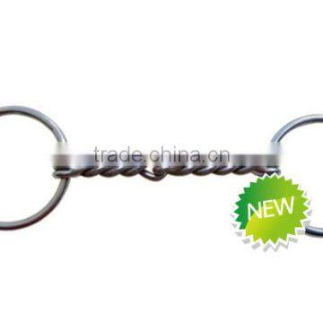 Stainless steel horse ring snaffle bit with single wired twisted jointed mouth(Type-025)