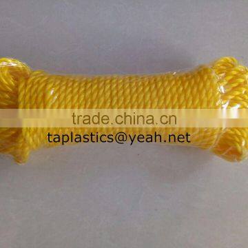 6mm PE PP Polyester 3 strand rope corda