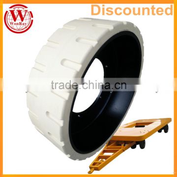 hot sale mould on wheel 410x130 special solid trailer rubber tires from top solid tire factory in China