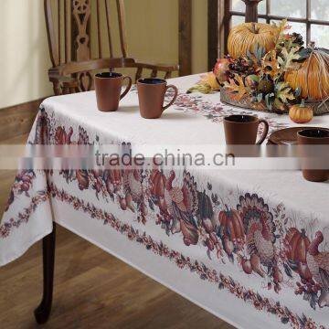 Rectangular Polyester Tablecloth for Thanksgiving or Wedding photo-4