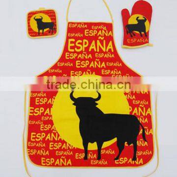 3-piece (Apron + 2 Potholders) Kitchen Textile Set photo-5